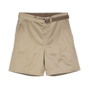 Beige Chino Shorts i Bomull