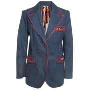 Pre-owned Bla denim Gucci Blazer