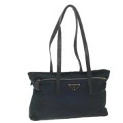 Pre-owned Navy Fabric Prada Tote