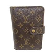 Pre-owned Brunt lerret Louis Vuitton lommebok