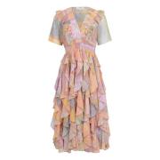 Aspen Ruffle Skirt Kjole - Peach