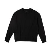 Sort Sweatshirt med Crew Neck