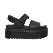 Lær Platform Sandaler Voss