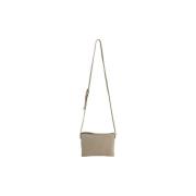 Klassisk Liten Skinn Crossbodyveske - Sand