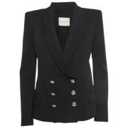 Pre-owned Balmain Blazer i svart stoff