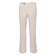 Beige Bootcut Bukse med Flatterende Passform