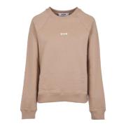 Beige Sweaters med Liten Logo