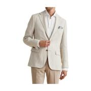 Herringbone Lin Blazer Khaki