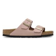 Nubuck Lær Smale Sandaler - Myk Rosa