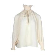 Pre-owned Hvit silke Celine Top