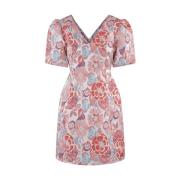 Haust Collection Flower Jaquard Sleeve Dress