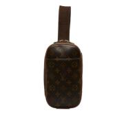 Pre-owned Brunt skinn Louis Vuitton Pochette Gange