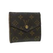 Pre-owned Brunt belagt lerret Louis Vuitton lommebok