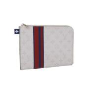 Pre-owned Hvitt lerret Louis Vuitton Clutch