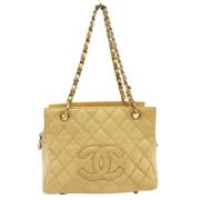 Pre-owned Beige skinn Chanel skulderveske