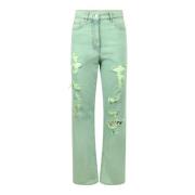 Ødelagte Fargede Grønne Jeans