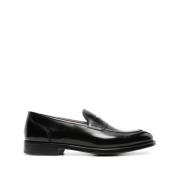 Svart Børstet Skinn Penny Loafers