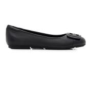 Sorte Skinn Ballerina Flats