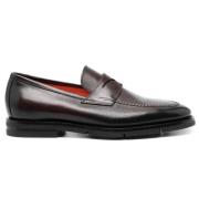 Burgunder Almond-Toe Skinn Penny Loafers