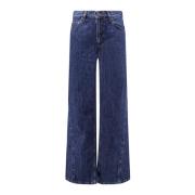 Stilige Blå Jeans med Brede Ben for Kvinner