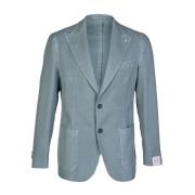 Herre Slim Fit Bomull og Ramie Blazer