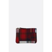 Rød Tartan Patchwork Lommebok med Gull Hardware