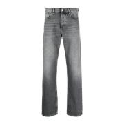 Sorte Straight-Leg Bomull Jeans