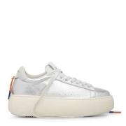 Sølv Laminert Skinn Sneakers