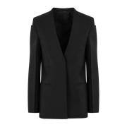 Sort Kragefri Blazer for Kvinner