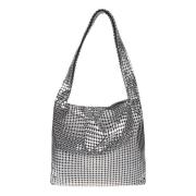 Sølv Pixel Hobo Bag