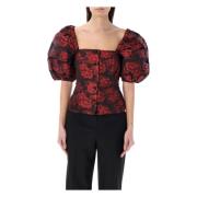 Botanisk Jacquard Ballongerme Topp