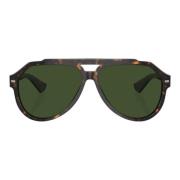 Dg4452 Solbriller - Havana Ramme, Mørkegrønne Linser