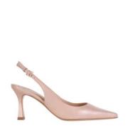 Nude Leather Slingback Pumps