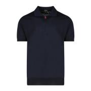 Blå Ss24 T-skjorte med halv glidelås og rød detalj