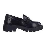 Sorte lukkede loafers for kvinner