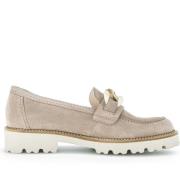 Beige Semskede Loafers for Kvinner