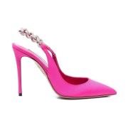 Satin Pumps med krystalldekor