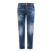 Blå Ripped Slim-Fit Jeans Aw23