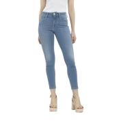 Hvit Sydd Skinny Jeans