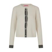 Valencia Cardigan Hvit Diamantknapper