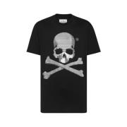 Original Bomull T-skjorte med Krystall Skull Bear