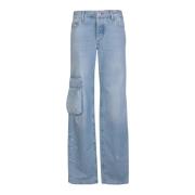 Blå Cargo Jeans med Unik Malt Detalj
