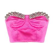 Krystall Fuchsia Crop Top