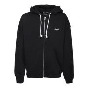 Sort Zip-gjennom Hoodie for Menn