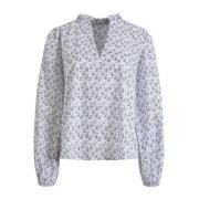 Karro Blouse - White Lupin Print