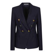 Elegant Navy Double Breasted Jacket