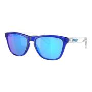 Krystallblå firkantet solbriller med Prizm Sapphire linser