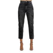 Slim Fit Denim Jeans med Rhinestones