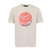 Beige Bottle Cap T-skjorte