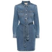 Horsebit-detail Denim Dress